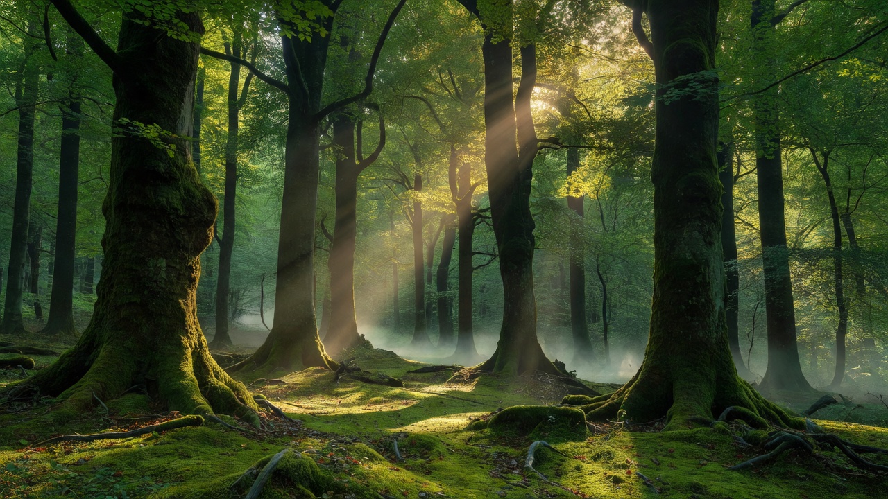 Forêt primaire de hêtres dans la réserve de biosphère des Carpates ukrainiennes