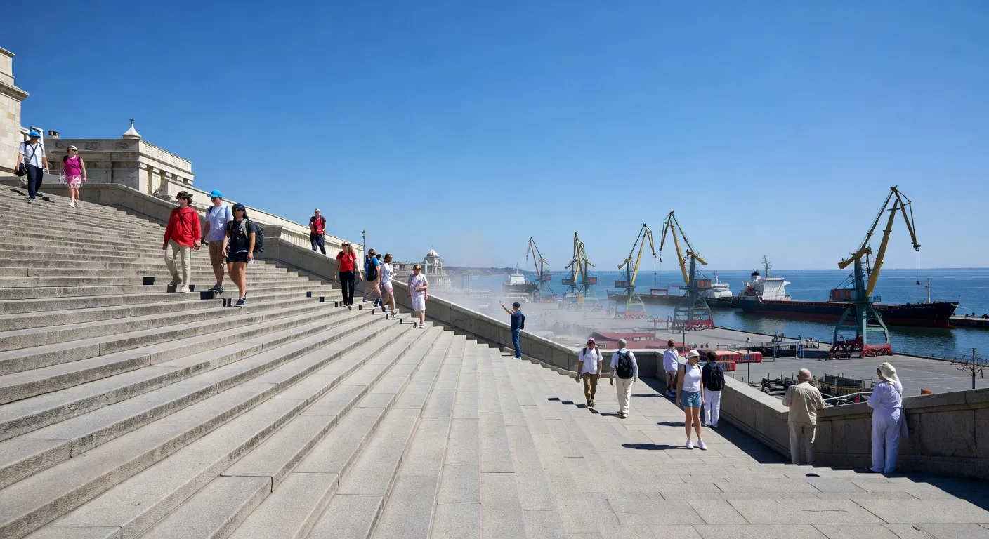 Escalier Potemkine à Odessa, Ukraine — 192 marches vers le port