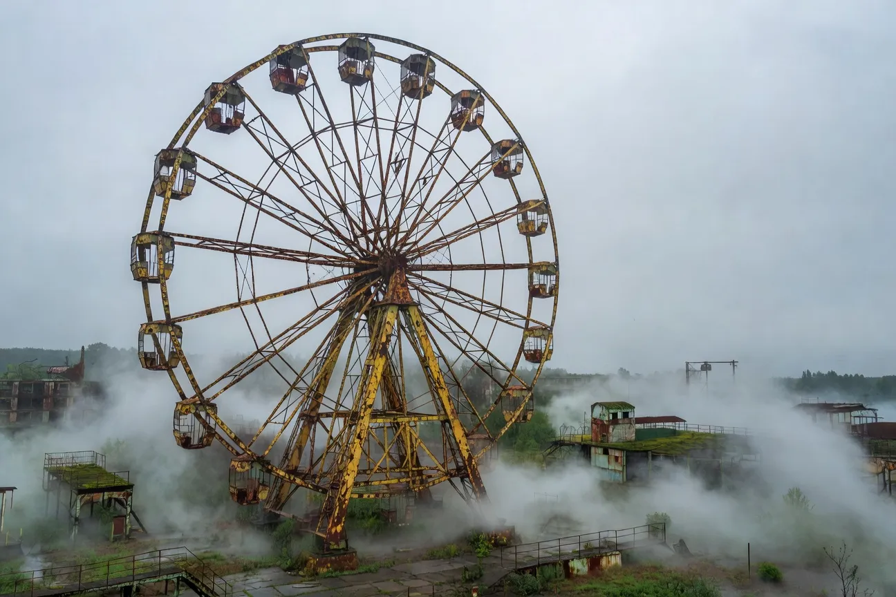 Roue de la foire abandonnée de Pripyat, symbole de Tchernobyl