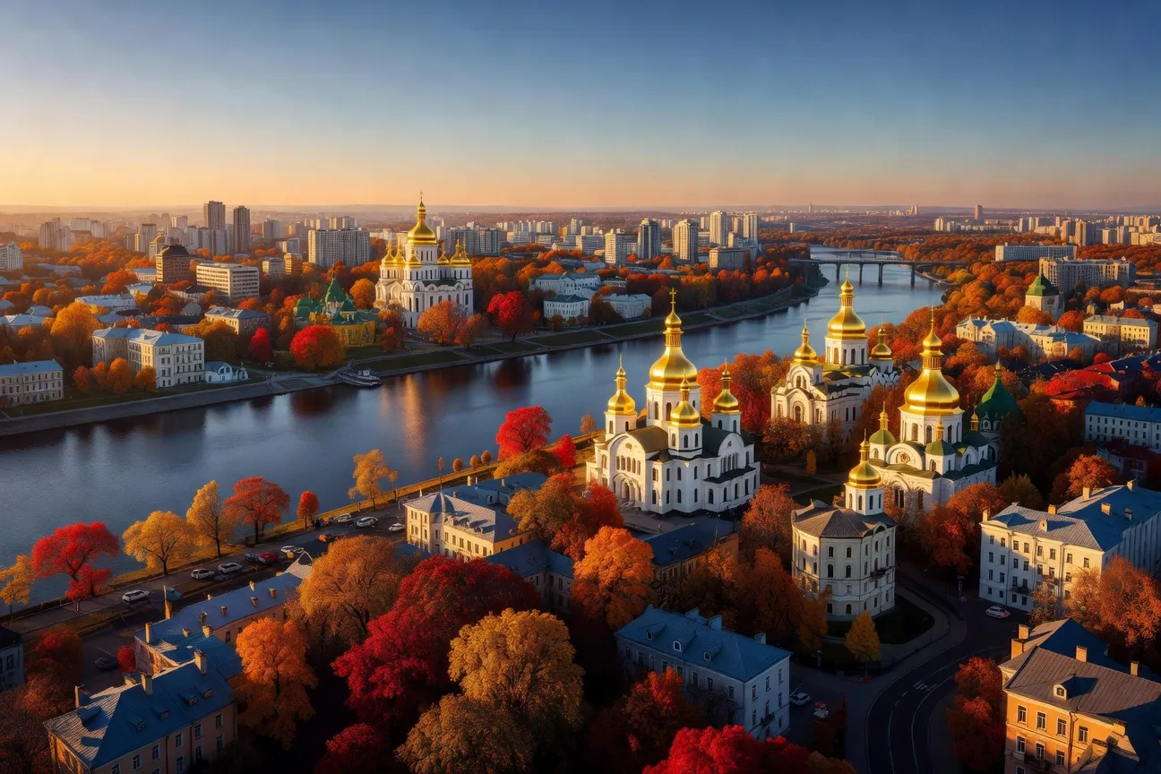 Vue panoramique de la cathedrale Sainte-Sophie de Kyiv en 2026